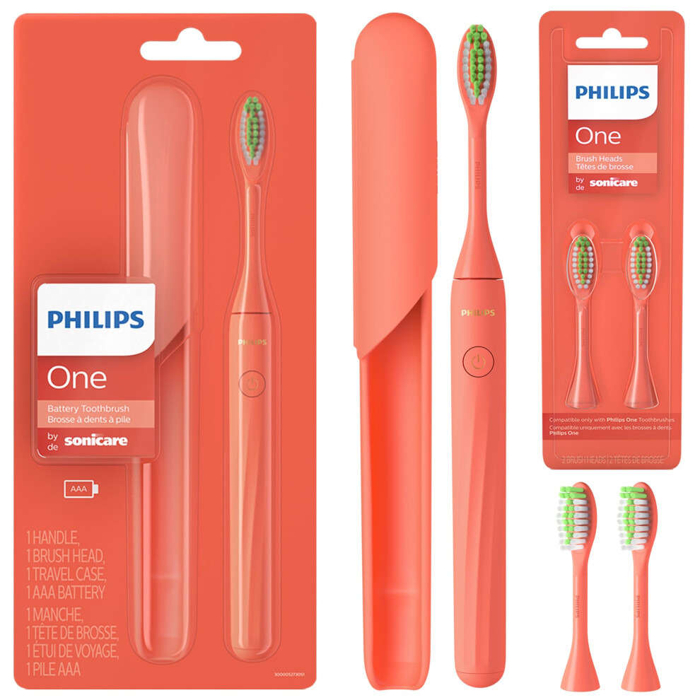 PHILIPS One by Sonicare Battery Toothbrush  Brush Head Bundle  Miami C