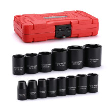 CASOMAN 14 Pieces 1/2-Inch Drive Shallow Impact Socket Set Metric 6-