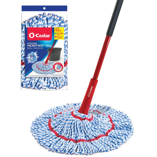 O-Cedar MicroTwist MAX Mikrofiber Twist Mop med 1 Extra Refill