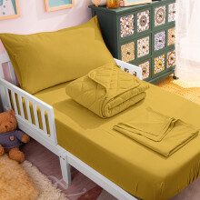 NTBAY Toddler Bedding Set - 4 Piece Soft and Breathable Crib Bedding Set for Boys and Girls Includes Quilted Comforter Fitted Sheet Flat Top Sheet