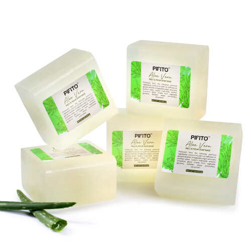 Pifito Αλόη Βέρα Σαπούνι Λιώνω και Ρίχνω (5 lb) Premium 100% Φυσική Βάση Γλυκερίνης