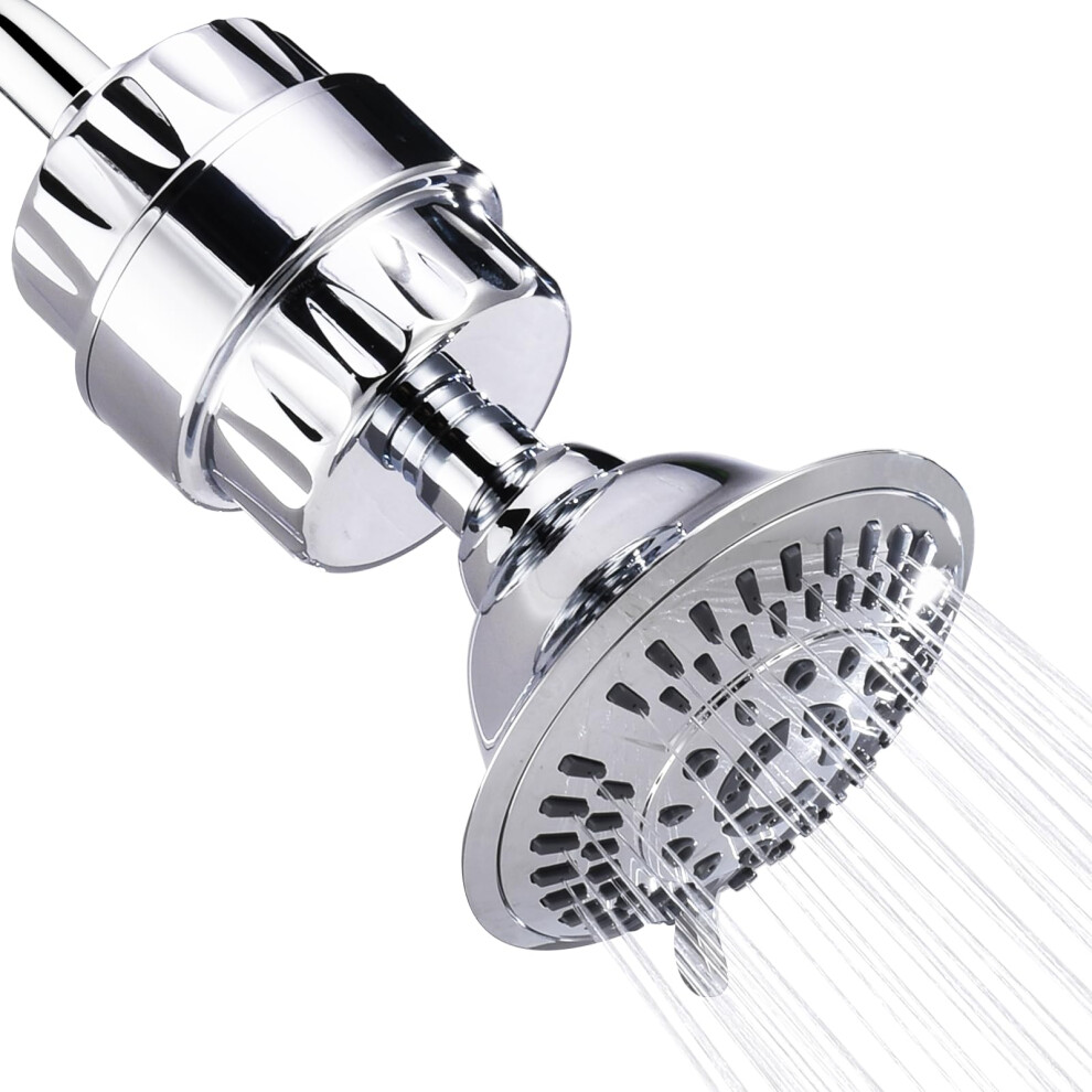 BRIGHT SHOWERS High Pressure Shower Head with Shower Filter 5 Spray Se