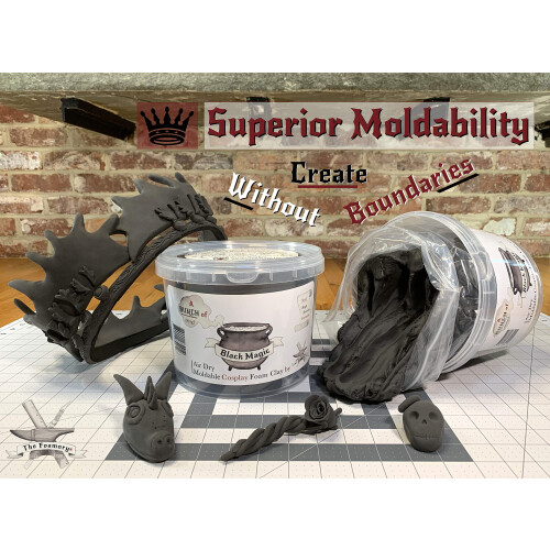Foamory Moldable Cosplay Foam Clay (900g Μαύρο) Υψηλής Πυκνότητας, Στεγνώνει Αέρα, Μη Τοξικό 2