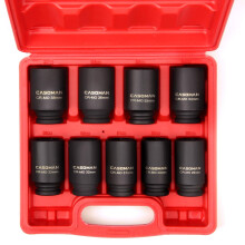 CASOMAN 1/2- Inch Drive Deep Spindle Axle Nut Impact Socket Set 6 Poi