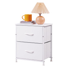 Somdot Nightstand with 2 Drawers Bedside Table Small Dresser with Rem