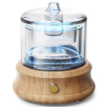 Diffuseur d'huiles essentielles en verre Lecdura - 80ML, sans plastique, réservoir en verre, base en bois naturel
