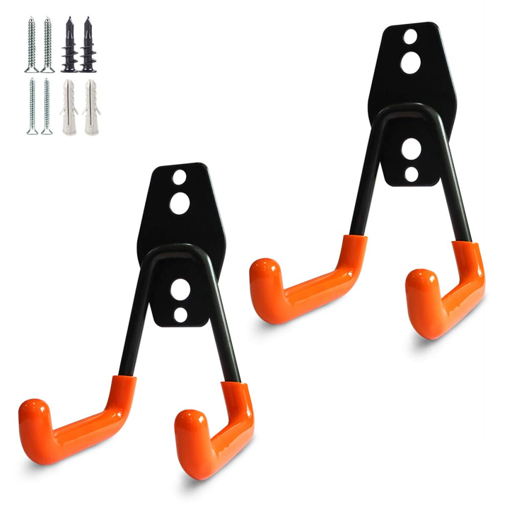 2 Pack Garage Storage Utility Hooks Garage Garden Tool Organizer Steel