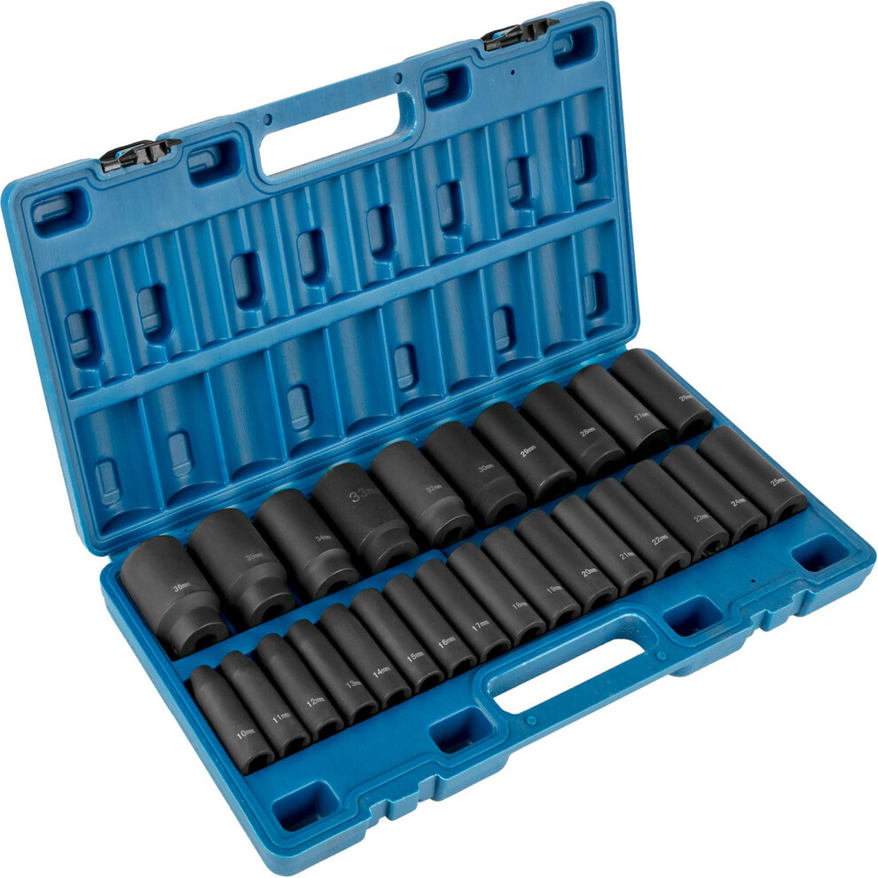 VEVOR Impact Socket Set 1/2 Inches 26 Piece Deep Sockets    6-Point