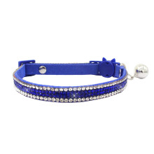 THAIN Collare per gatti regolabile di base con diamanti scintillanti con campanello per gattina e ragazzo (blu)