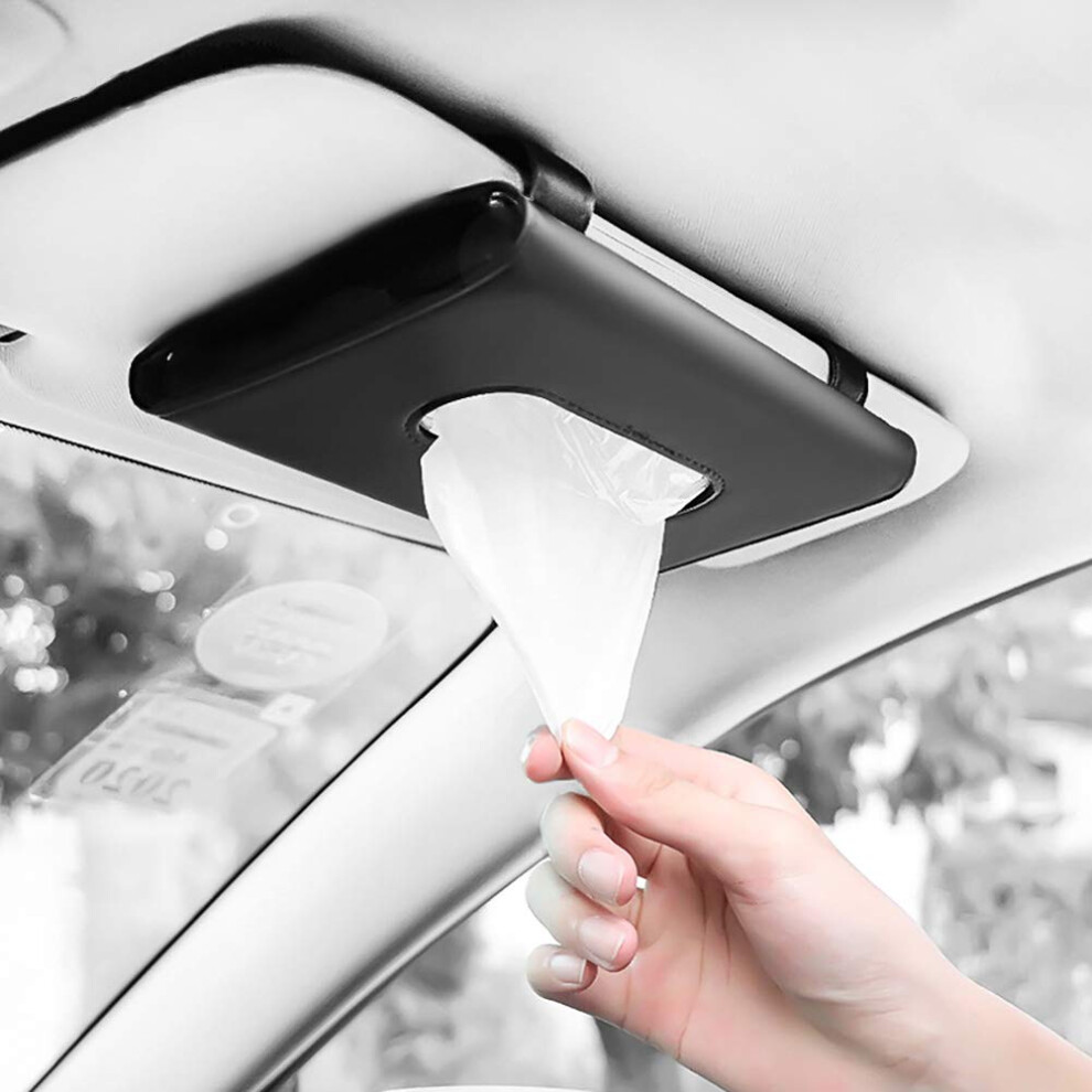 Car Visor Tissue Holder, Mask Holder For Car, Sun Visor Napkin Holder, Mask Dispenser For Car, Premium Car Tissue Box For Car, Vehicle (Black) Black 8431250668733