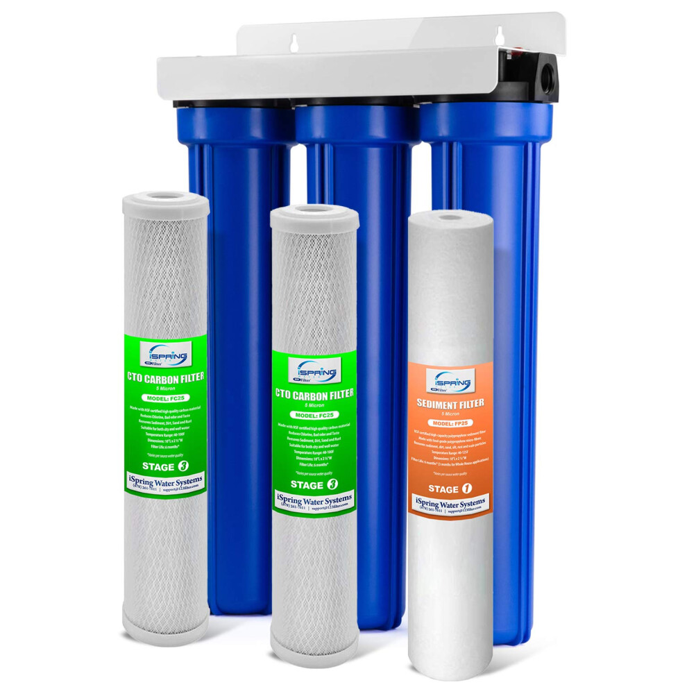 iSpring Whole House Water Filter System w/ 20?x 2.5?Sediment & Carbon