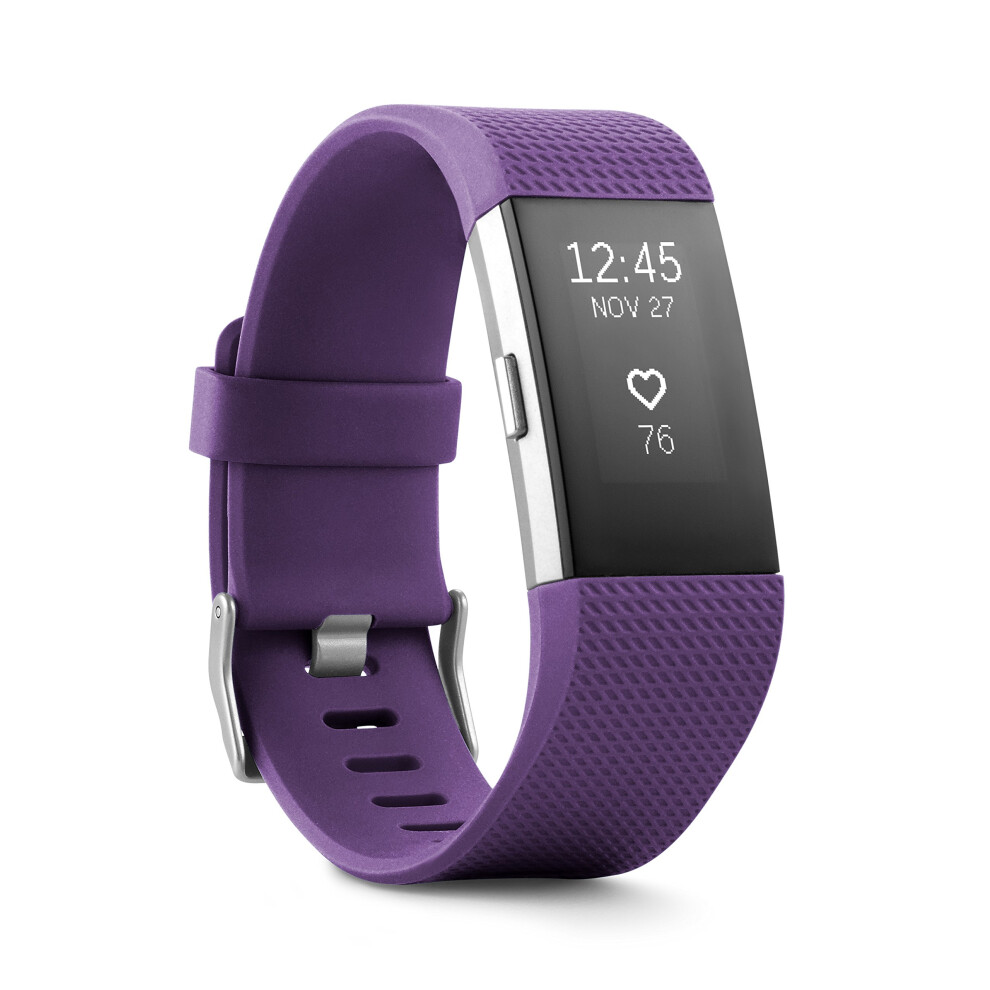 Fitbit Charge 2 Heart Rate + Fitness Wristband  Plum  Small (US Versio