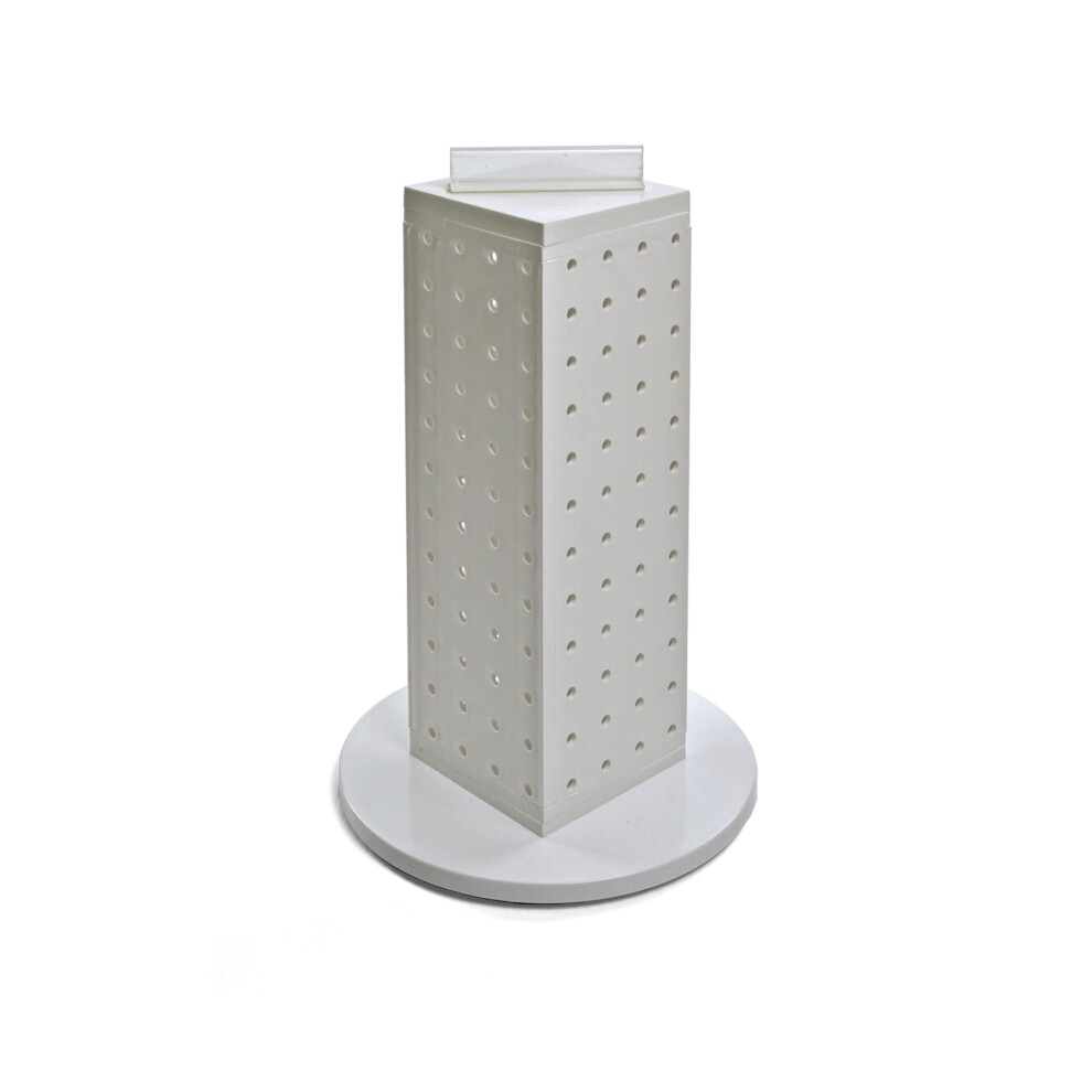 Pr   sentoir de comptoir rotatif     4 c   t   s en panneau perfor    Azar Displays 700220-WHT W