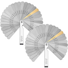 TraderPlus 2pcs 32 Cuchillas Calibrador de Espacio Acero Inoxidable Métrico e Imperial (0.0015-0.035 pulg/0.04-0.88mm)