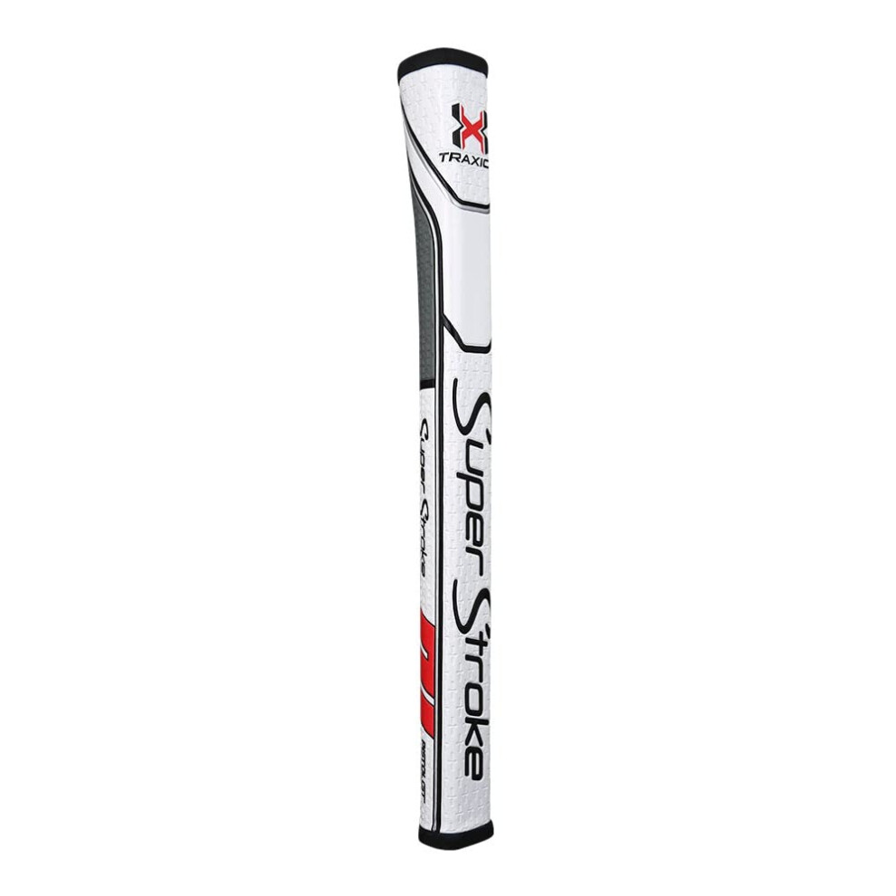 SuperStroke Traxion Pistol GT Tour Golf Putter Grip - White/Red/Grey