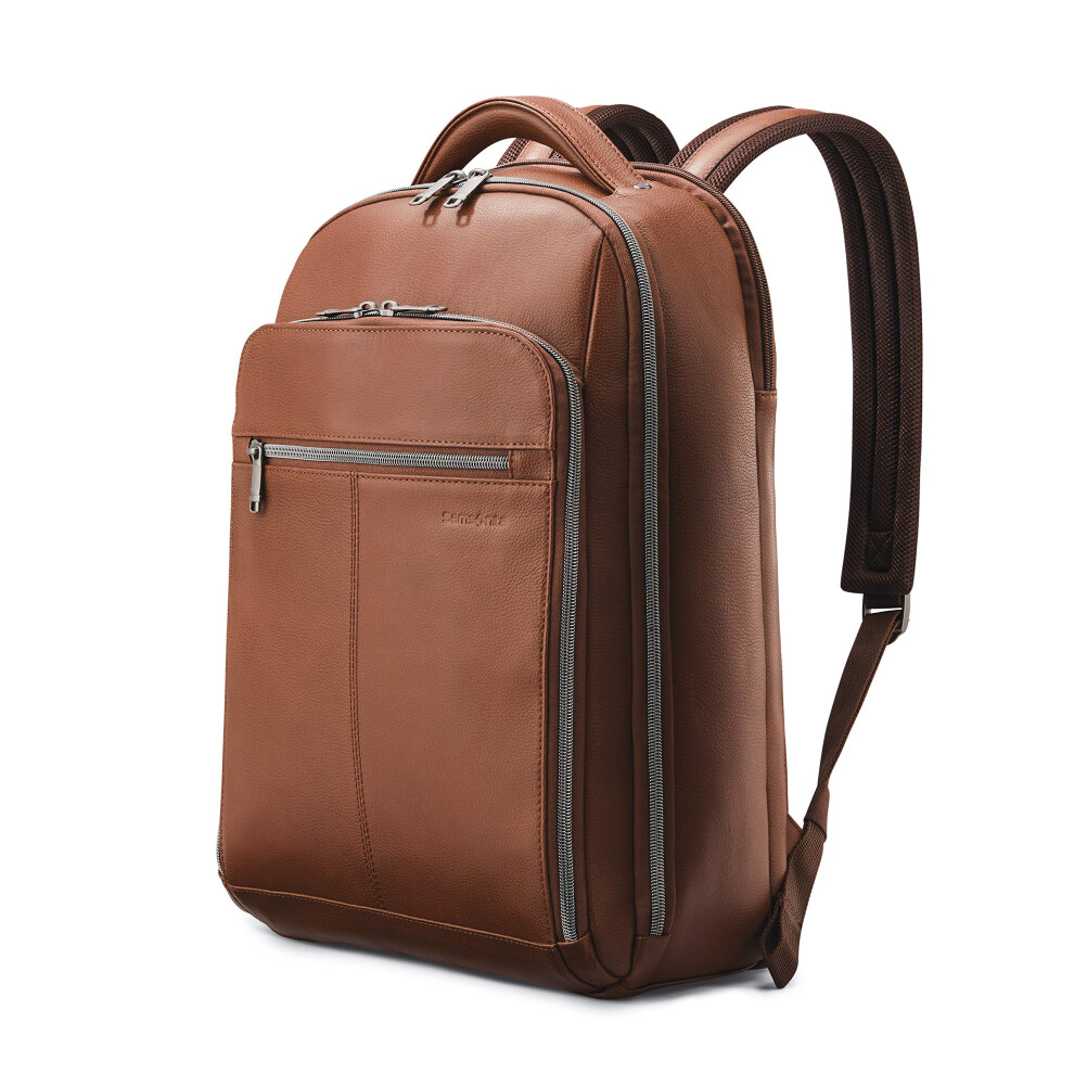 Samsonite Classic Leather Backpack  Cognac  One Size