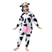 CANASOUR Kuh-Einteiler fr Kinder, Bauernhoftier, Halloween, Cosplay-Kostm, 810 Jahre, Mdchen, Unisex, Outfit, einteilig, mit Kapuze, weicher
