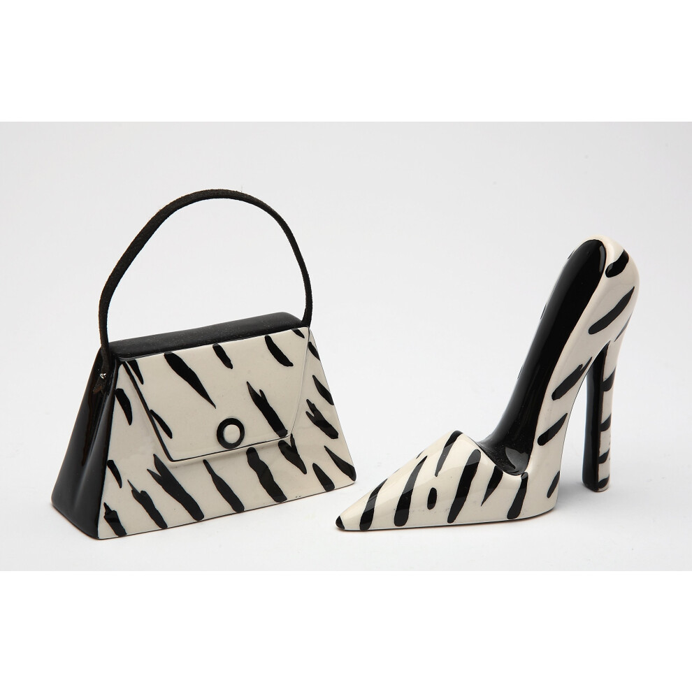 Cosmos Gifts 62807 Silhouette De Z?Bre En C?Ramique Fine Noire Et Blanche-image