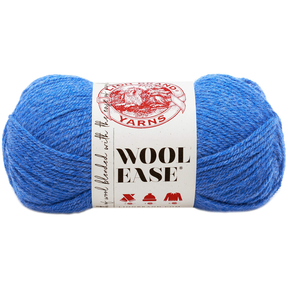 Lion Brand Yarn Wool-Ease Yarn  Blue Heather