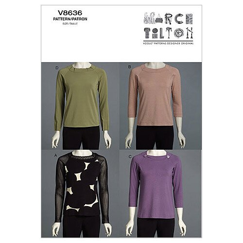 VOGUE PATTERNS VOGUE PATTERNS V8636 Γυναικείο Τοπ, Μέγεθος F5 (16-18-20-22-24)