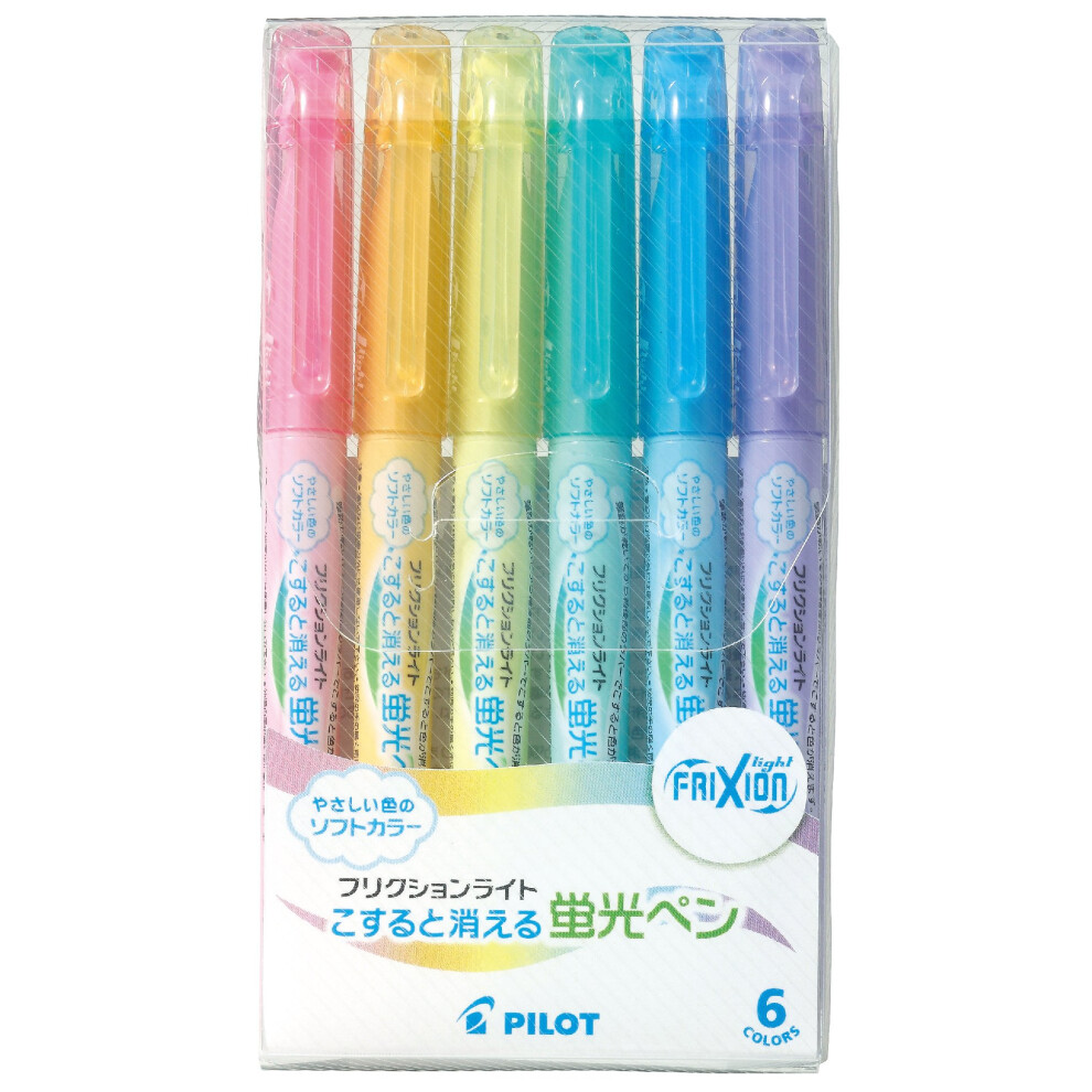 Pilot Frixion Light Soft Color Erasable Highlighter Pen  6 Color Set (