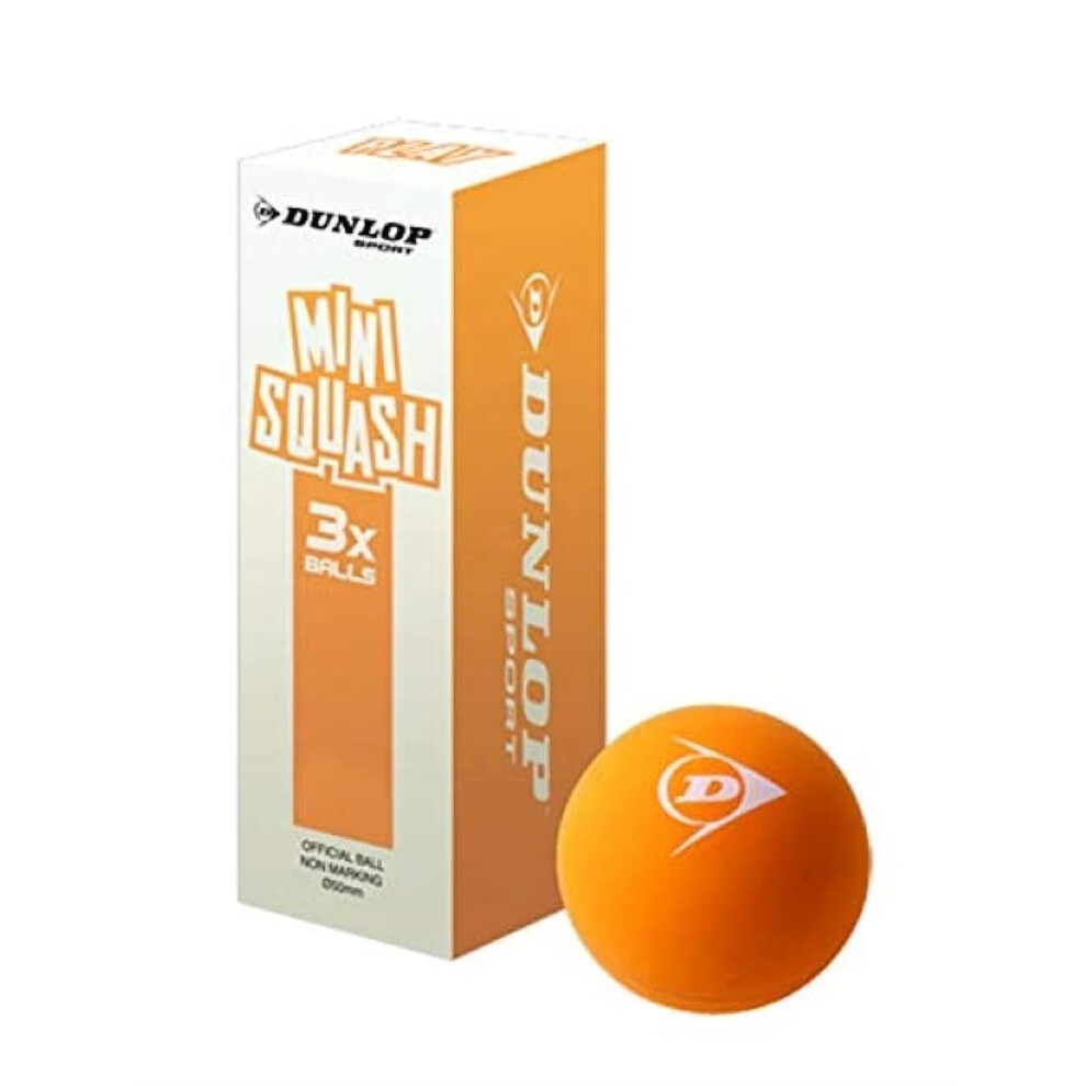 Dunlop Sports Mini Squash Ball  Orange  3-Ball Pack