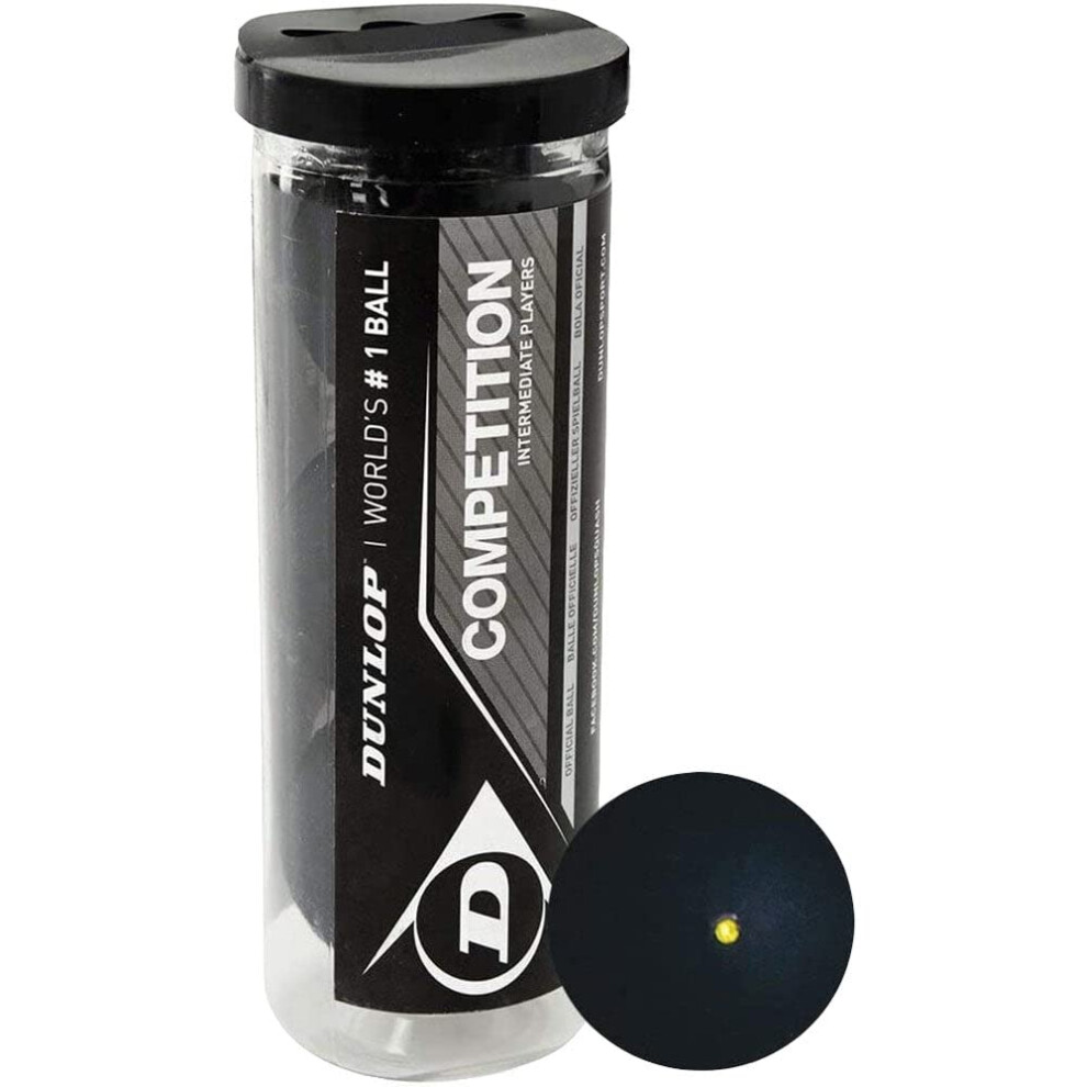 Dunlop Sports Competition Squash Balls  3-Ball Tube