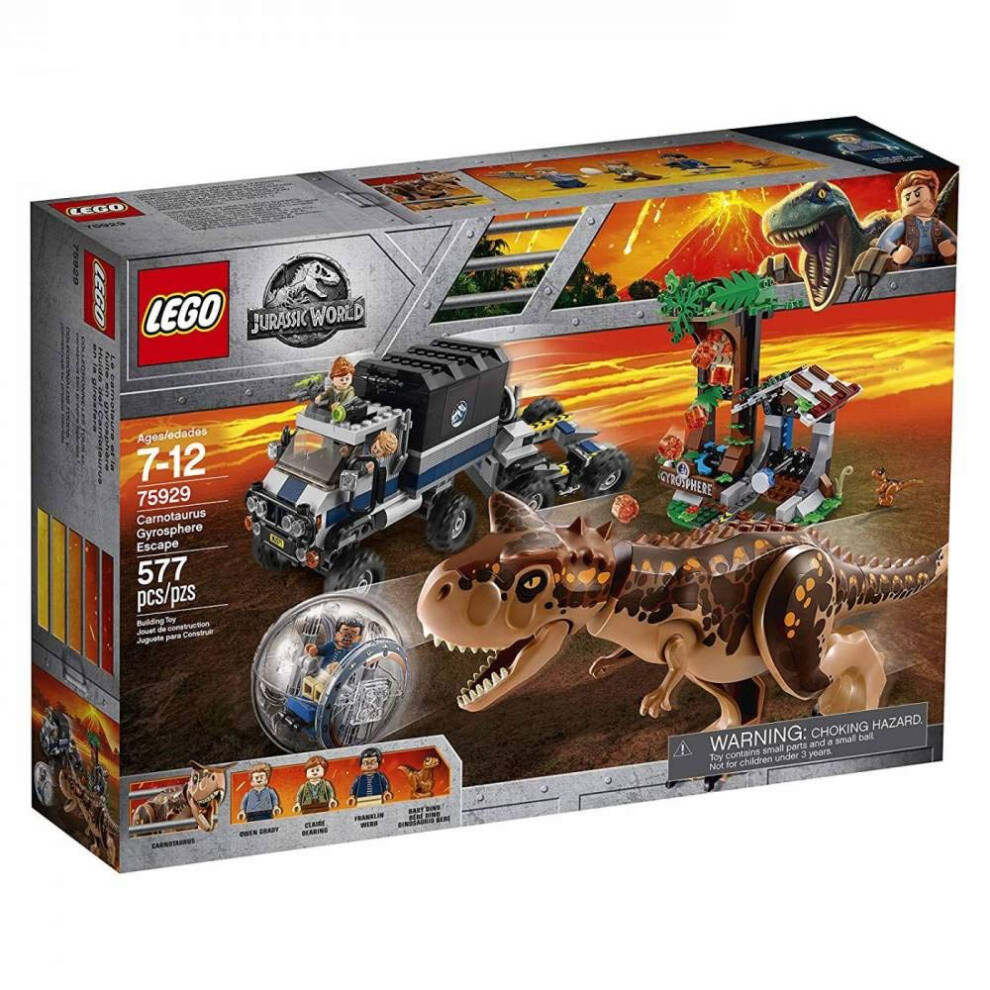 LEGO Jurassic World Carnotaurus Gyrosphere Escape 75929 Building Kit (