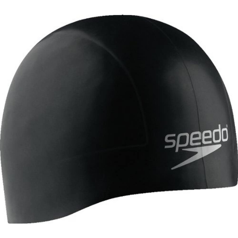 Speedo Unisex-Adult Swim Cap Silicone Aqua V   Speedo Black  Medium