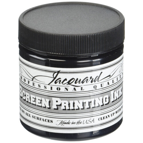 Jacquard Professional Screen Print Ink  Water-Soluable  4oz Jar  Black