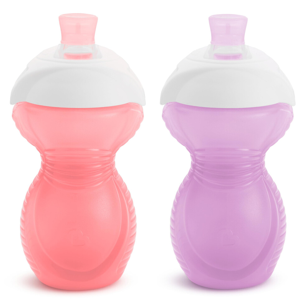 Munchkin Click Lock Bite Proof Sippy Cup  9 Ounce  2 Pack  Pink/Purple