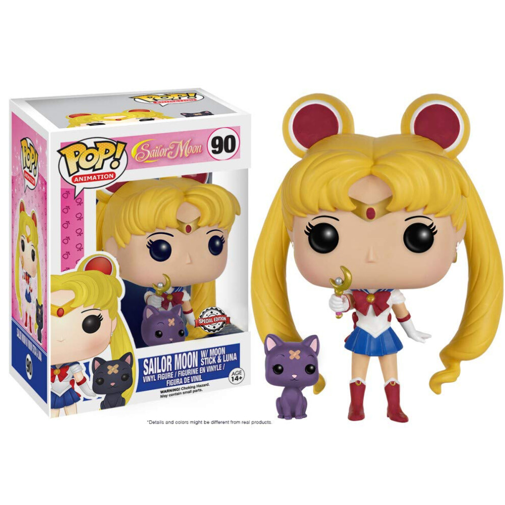 Funko Pop! Animation Sailor Moon #90 with Moon Stick and Luna (Exclusi