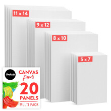 Chalkola Paint Canvases for Painting Multipack - 20 Pack Blank Canvas