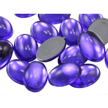 18x13mm violetti .VT tasaselkinen akryyli soikea Cabochon Pro Grade - 25 kpl