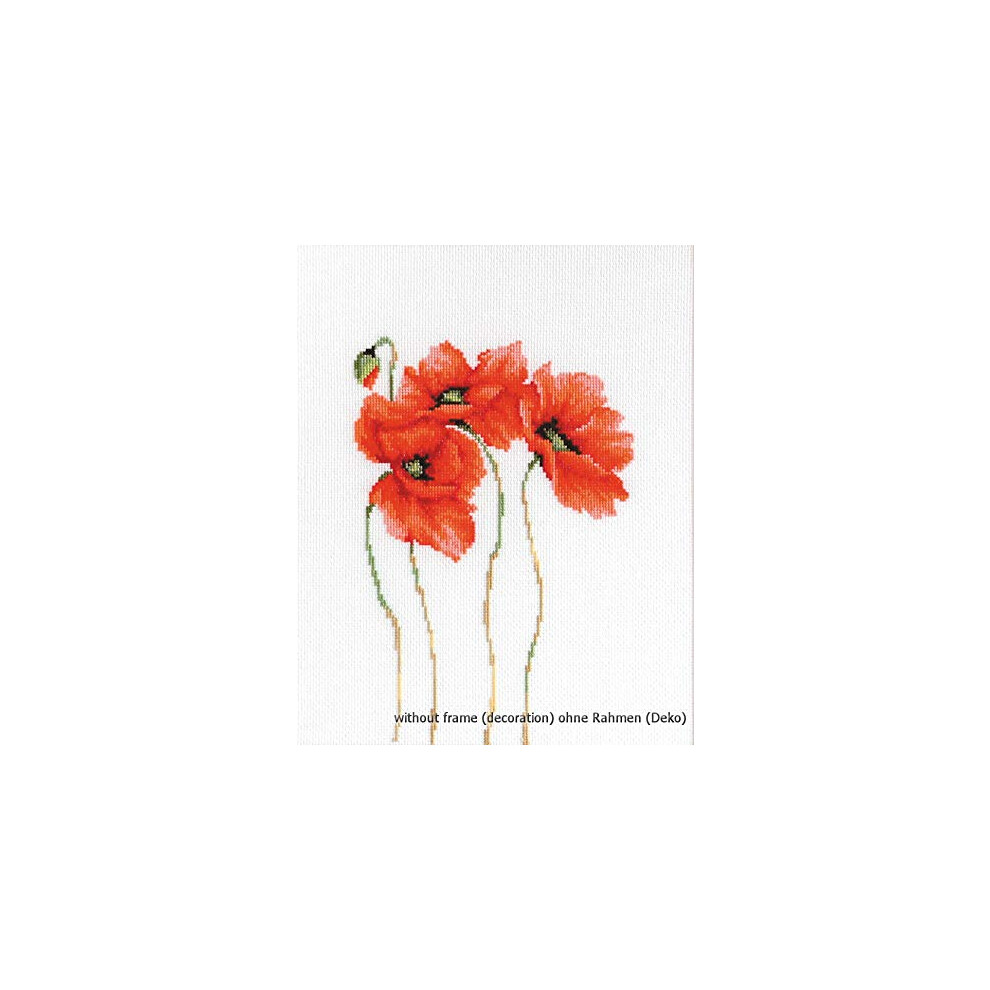 LUCAS-S Four Poppies Counted Cross Stitch Kit