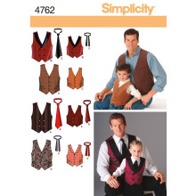 Simplicity 4762 mellny s nyakkendo varrs minta frfiaknak s fiknak A mret (S-XL)