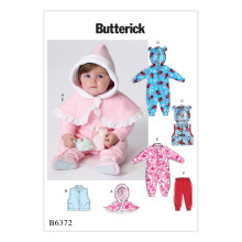 Butterick Patterns Infants' Cape Vest Buntings and Pull-On Pull-On byxor YA5 (New Born-S-M-L-x-Large)