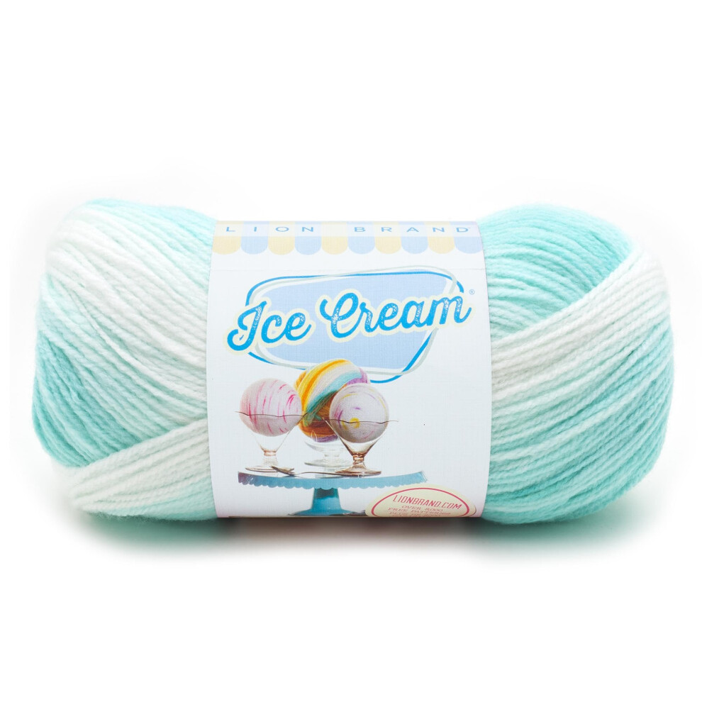 Lion Brand Yarn (1 Skein) Ice Cream Baby Yarn  Mint  1182 Foot (Pack o