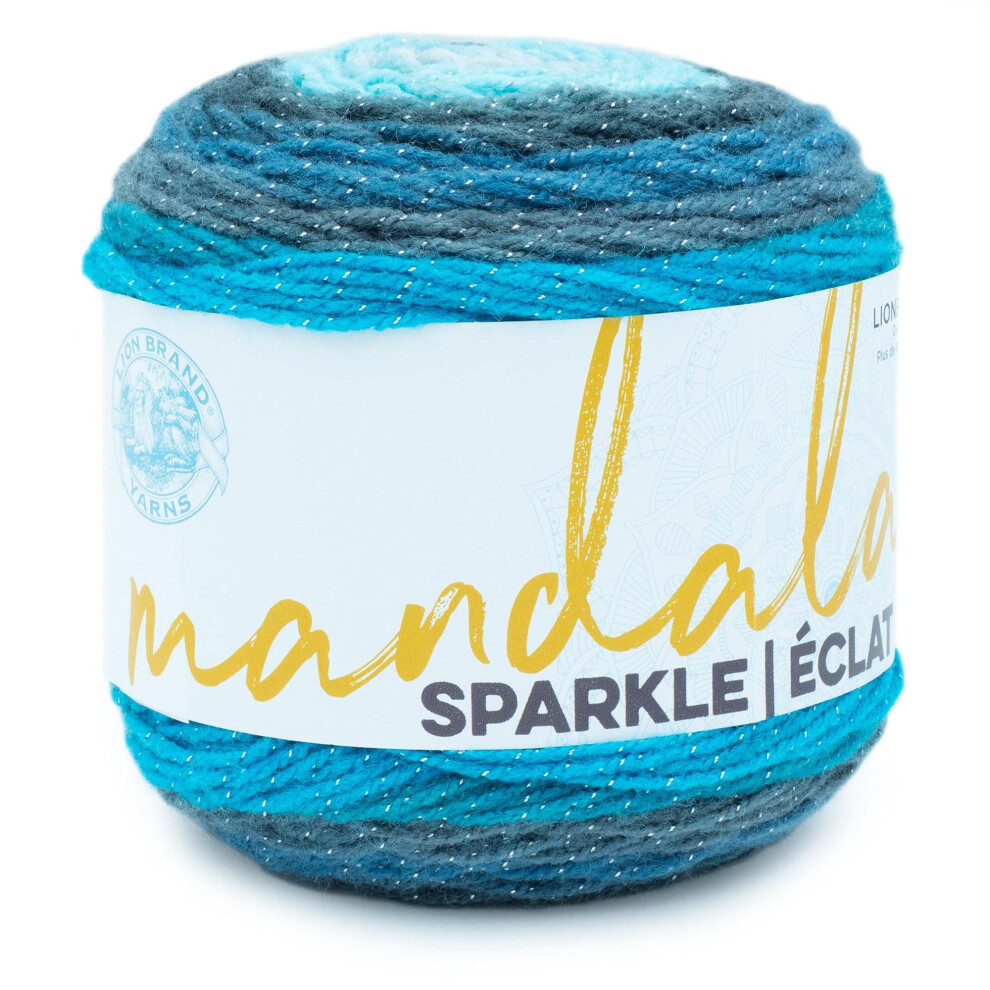 (1 Skein) Lion Brand Yarn Mandala Sparkle Yarn  Aquarius