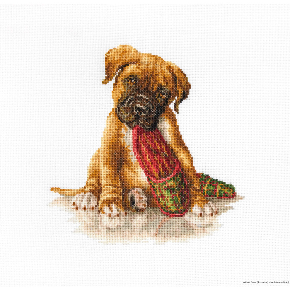 Luca-S Counted Cross Stitch kit The Boxer 18x17.5cm