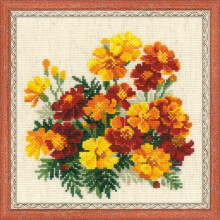 RIOLIS Geteld Cross Stitch Kit 7.75""""X7.75""""-Goudsbloemen (14 Count)-R1556