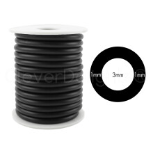 Tubo de borracha oca preta CleverDelights - 10 ps - Tubo de cabo de 5 mm de dimetro - 3/16"""" OD x 1/8"""" ID