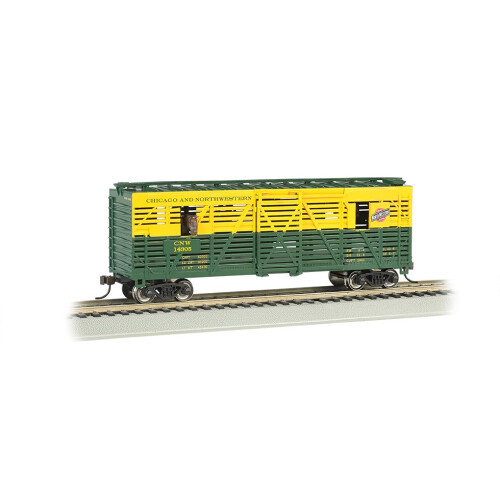 BACHMANN Bachmann 40' Κινούμενο Βαγόνι Ζώων - CHICAGO και NORTHWESTERN με ΑΛΟΓΑ - HO Scale