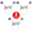 Beistle 20813 3-delt S?lv Bold Boppers S?lv 4