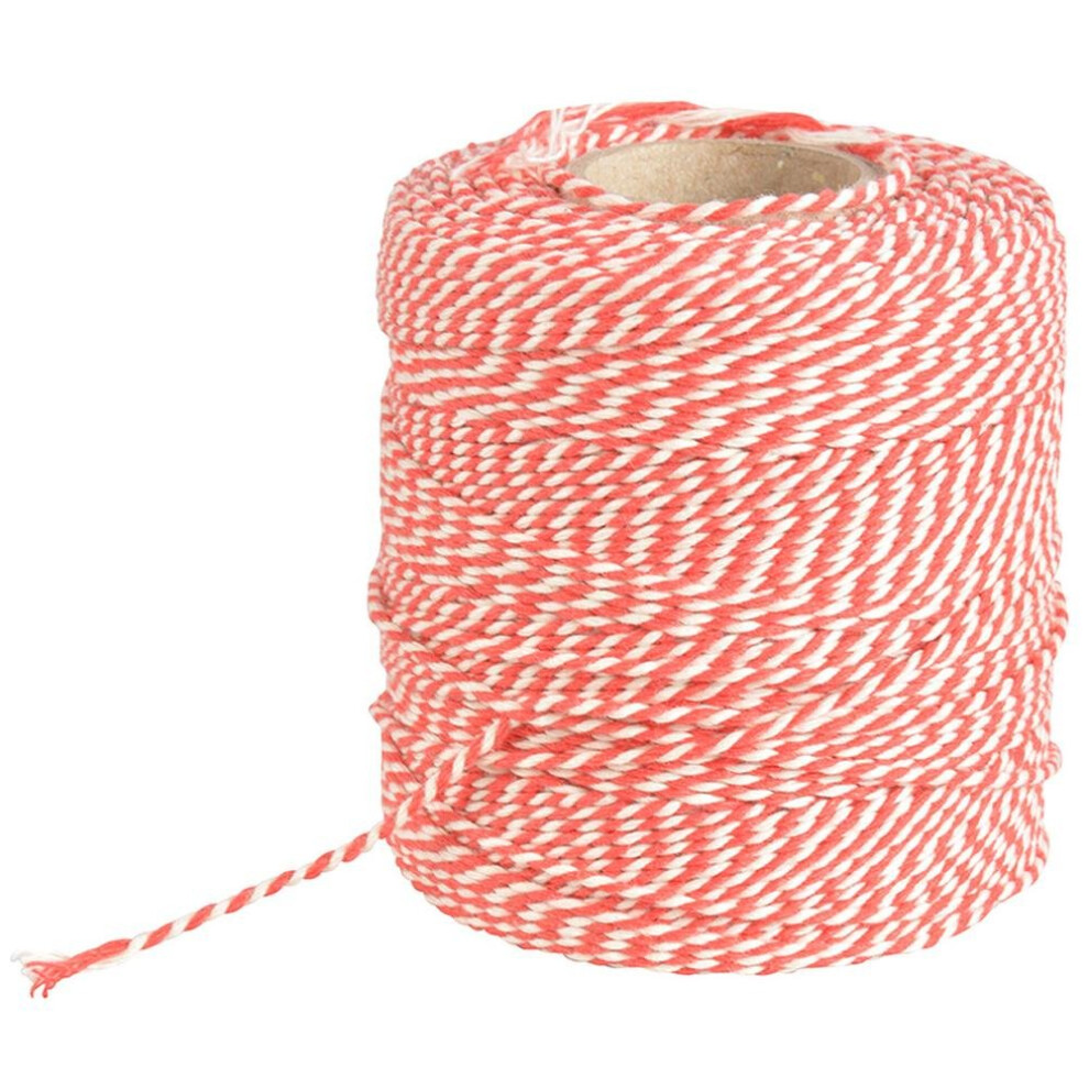 Esschert Design Checkered Striped Cooking Yarn 100M Red/White 8714982108372