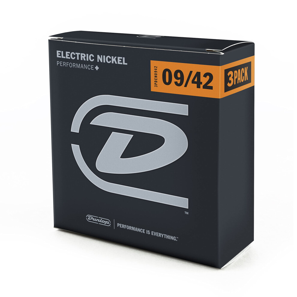 JIM DUNLOP 3PDEN0942 Nickel Wound Electric Guitar Strings  Light  .009