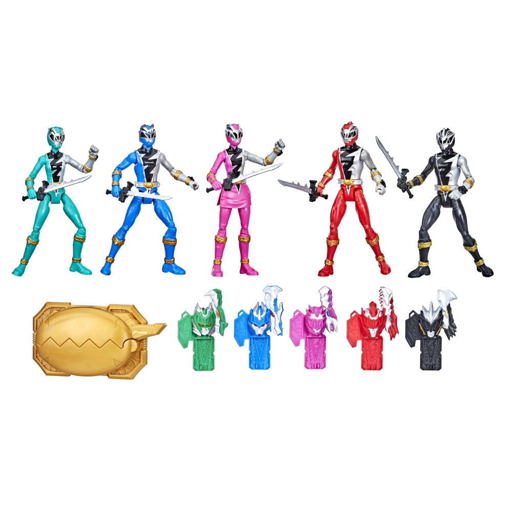 Power Rangers Dino Fury 5 Team Multipack 6-Inch Action Figure Toys wit