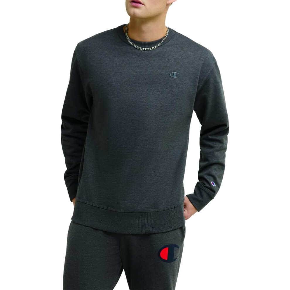 Champion Men's Crewneck  Powerblend Fleece Sweatshirt  Crewneck Sweats