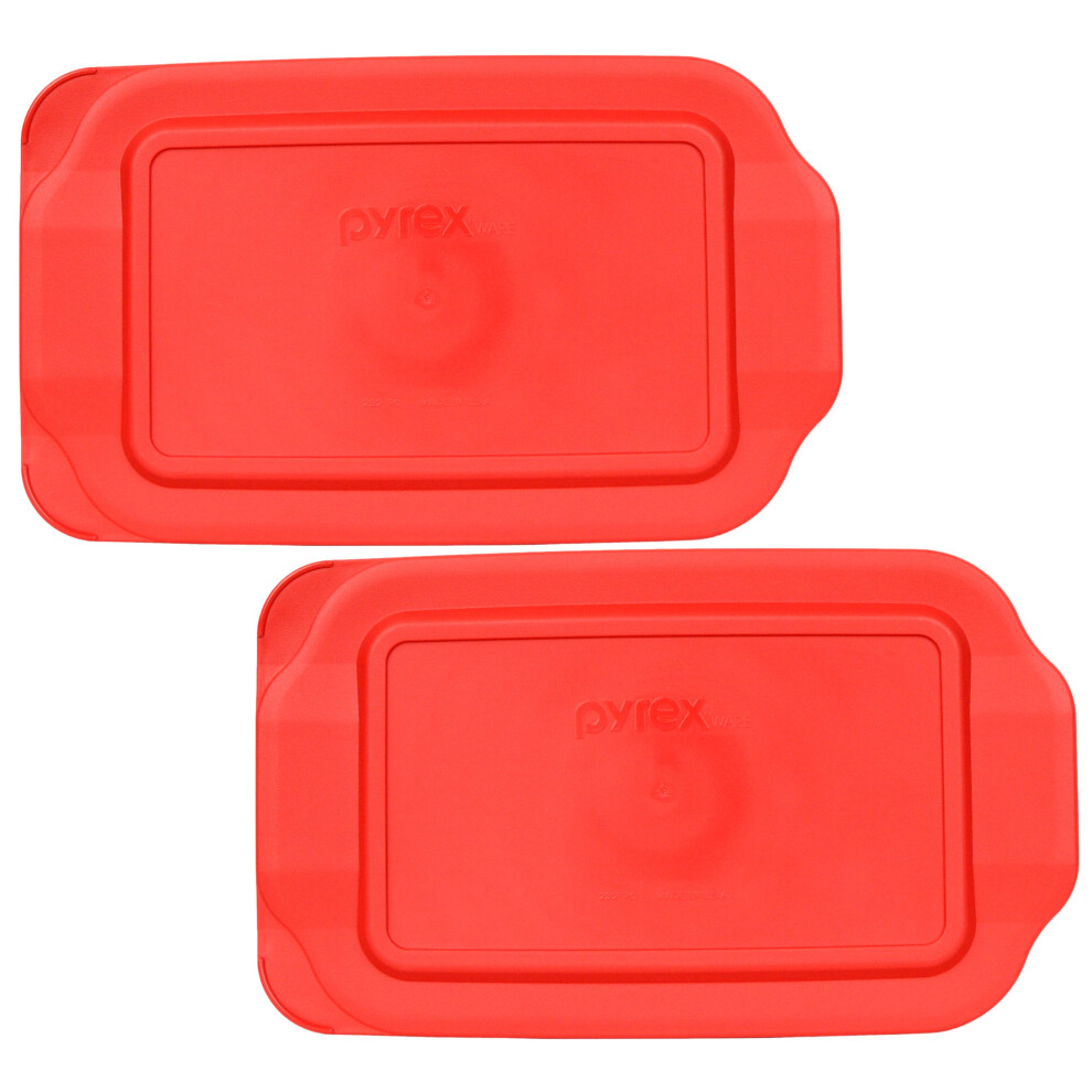 Pyrex 232-PC 2qt Red Storage Replacement Lid Cover - 2-Pack Made in th