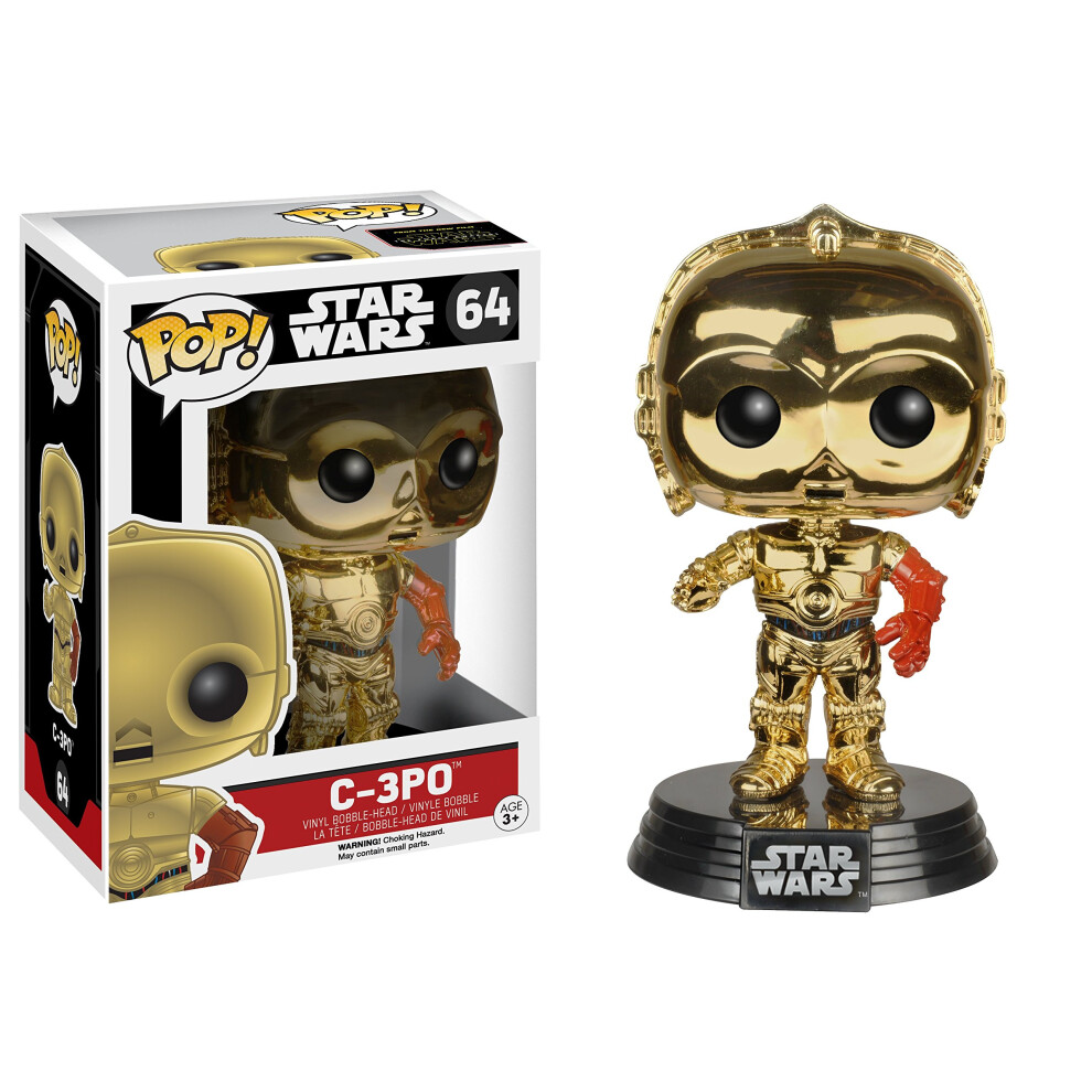 Funko Star Wars Episode 7 The Force Awakens C-3PO Pop Vinyl Chrome Exc